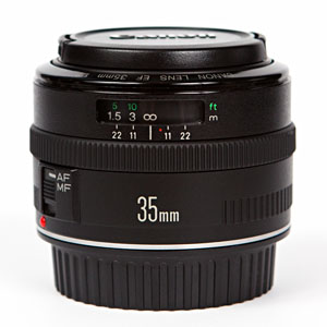 Canon 35mm f/2 lens - side view