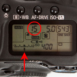 zero exposure compensation on a 50D