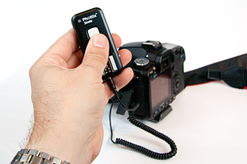 using a receiver as a wired shutter release