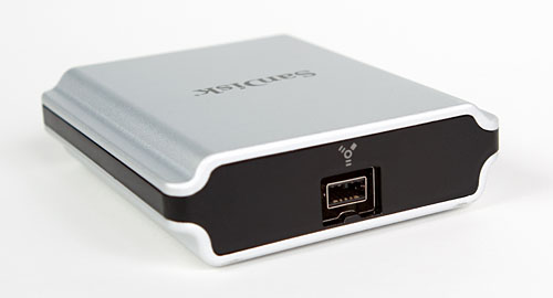 FireWire connector on the back of the card reader