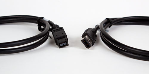 FireWire cables provided with the card reader
