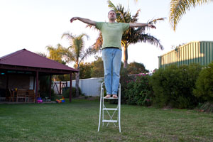 subject supported in the air