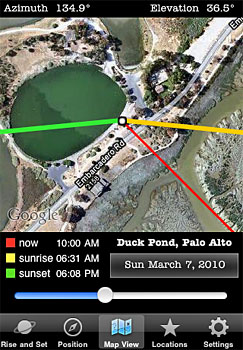 Sunlight Tracker - map view