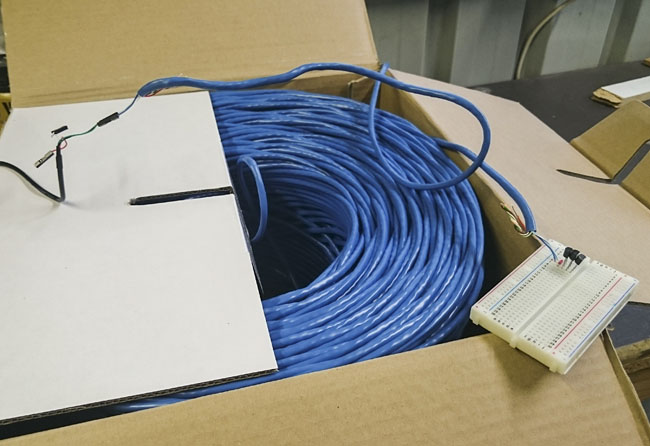 temperature sensors at the end of 300m of CAT5 cable