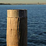 Jetty post and Swan River at dawn