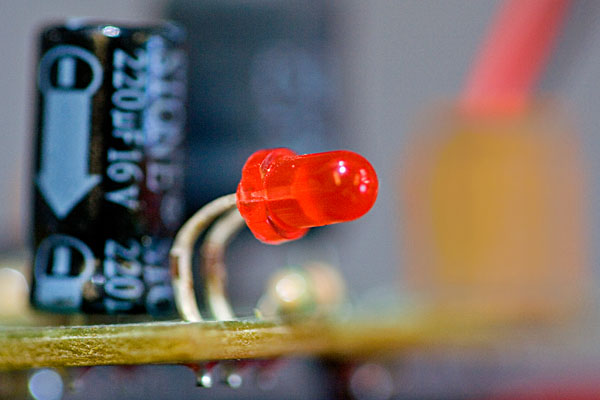 LED and electrolytic capacitor