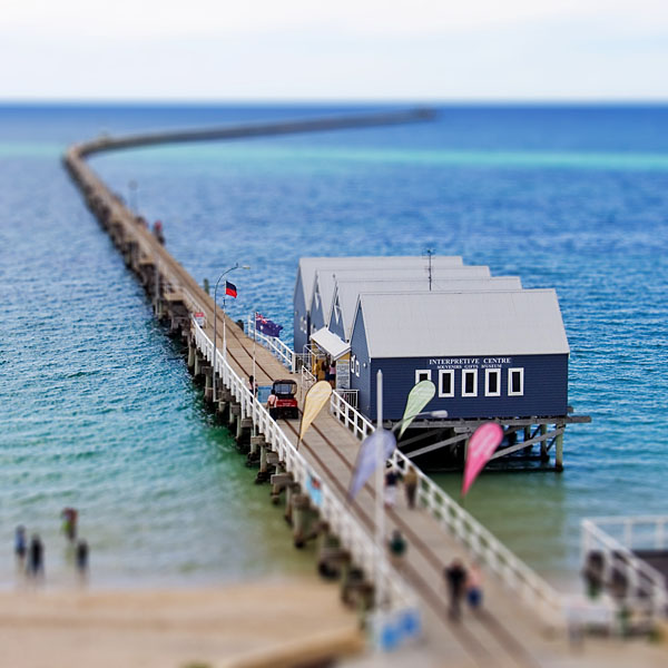 Busselton Jetty tilt-shifted