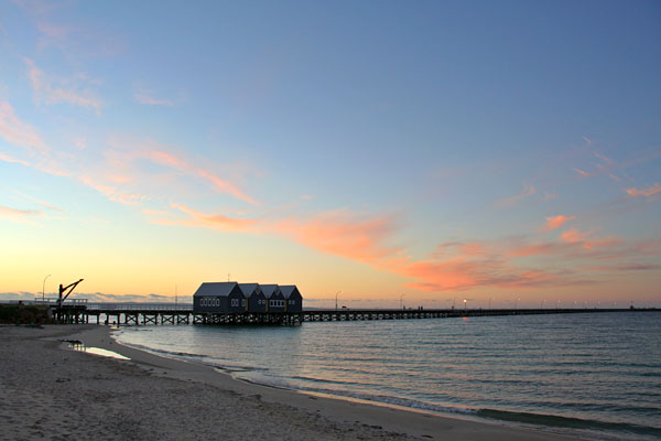 pink sunset colours over the Busselton Jetty