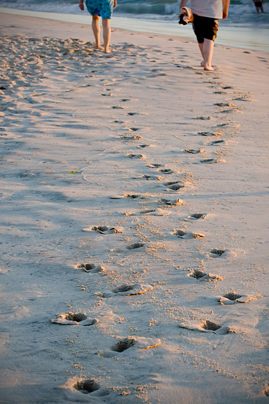 crossed footsteps