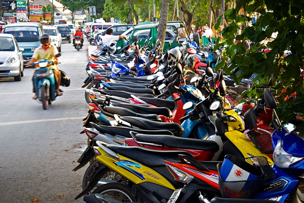 parked motorbikes