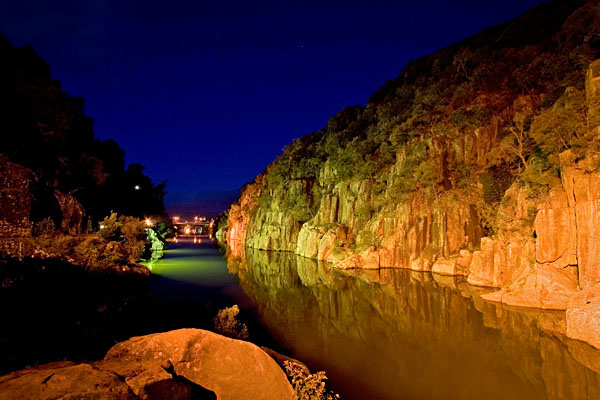 Cataract Gorge at night