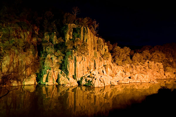Cataract Gorge at night