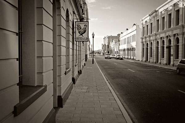 Freo street in sepia