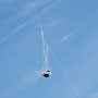 camera rig hanging from kite line
