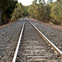 train tracks into the distance