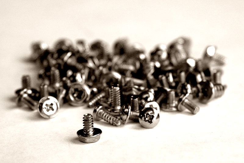 PC screws in sepia