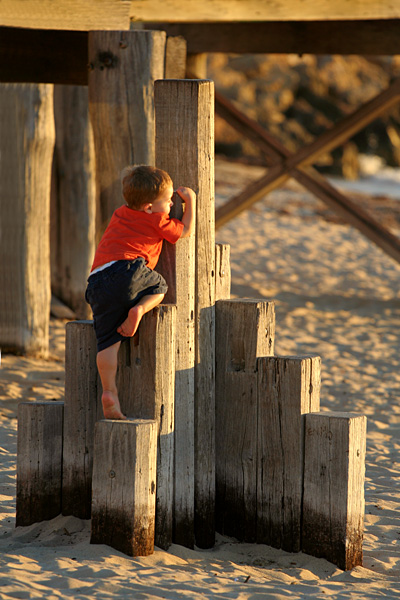 climbing to the top