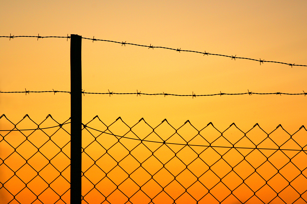 Fence at sunset