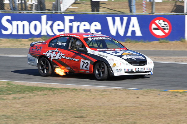 Clint Harvey driving an AU Falcon