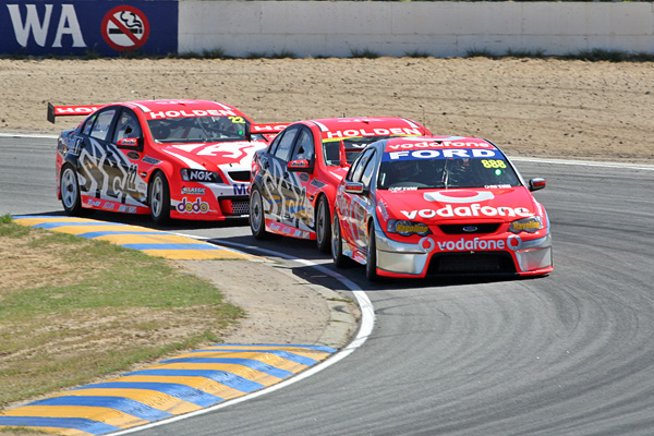 Craig Lowndes leading two other Commodores
