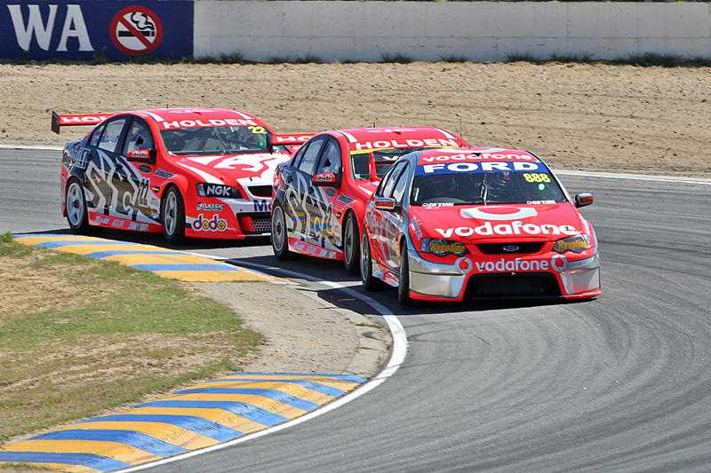 Craig Lowndes leading two other Commodores