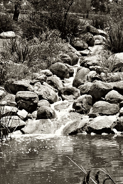 waterfall in sepia