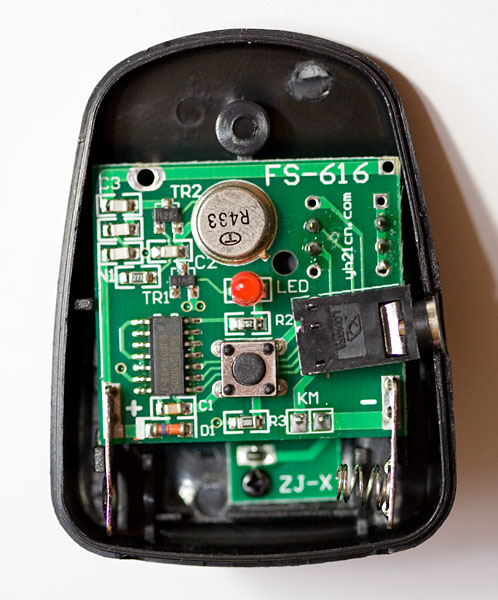 transmitter with top of case removed