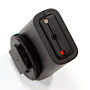 status LEDs and cable socket on receiver