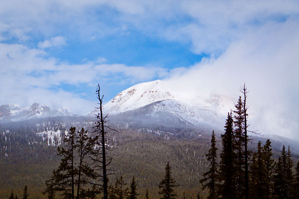 snow-capped mountains