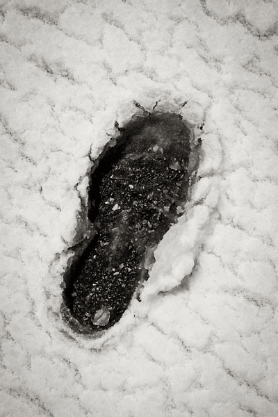 footprint in the snow