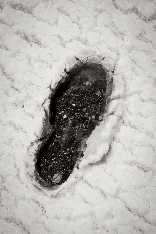 footprint in the snow