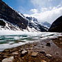 the lake surface was still mostly ice