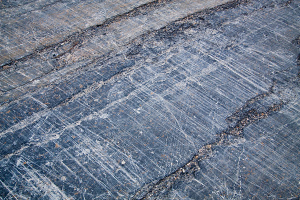 rocks scoured by the Athabasca Glacier