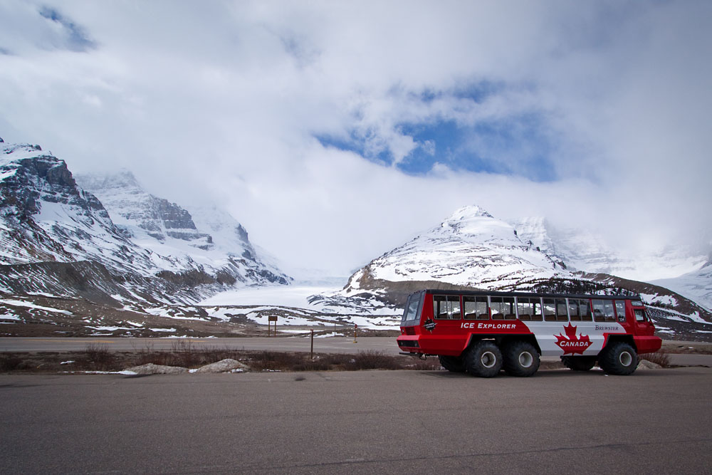 Athabasca Glacier and Ice Explorer bus