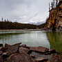the pool below Athabasca Falls