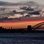 red over the Harbour Bridge