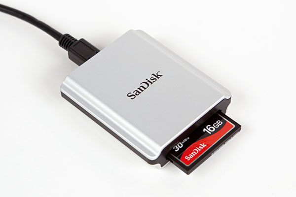 16GB SanDisk Extreme III CF card in the SanDisk reader