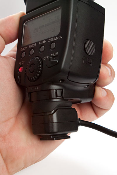 connected to Canon 580EX II flash