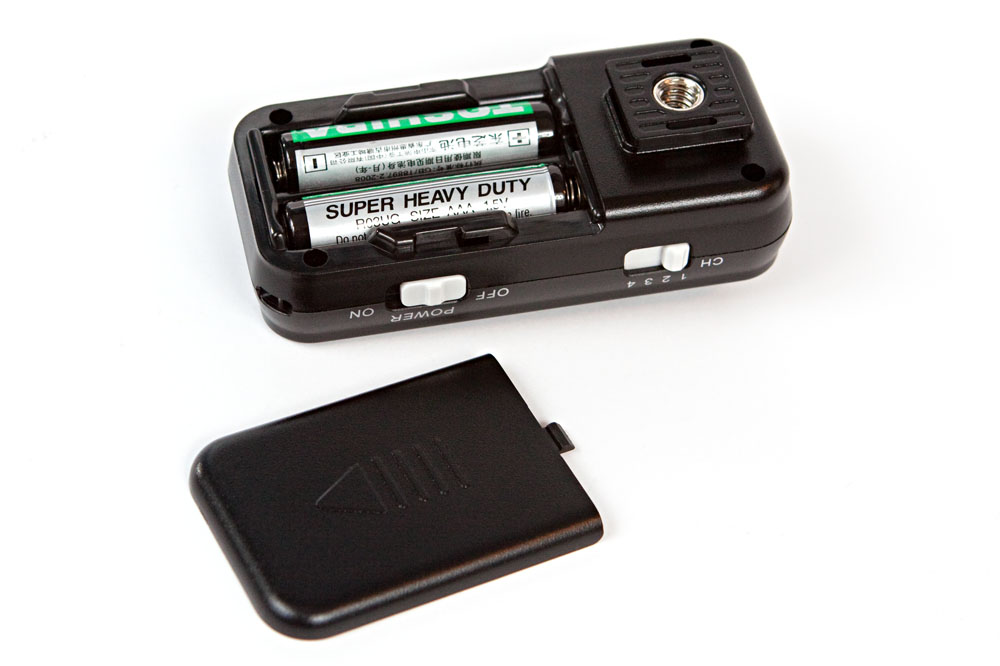 receiver battery cover removed