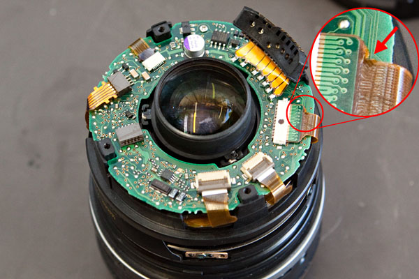 damaged ribbon cable to the IS mechanism