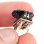 <a href="../electronics/msp430/breadboard.cgi">breadboard adapter</a>: tracks on vero board cut down the centre