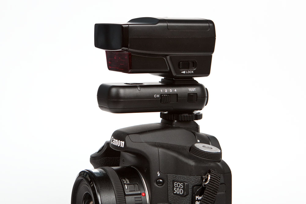 Canon ST-E2 on a transmitter on a Canon 50D camera