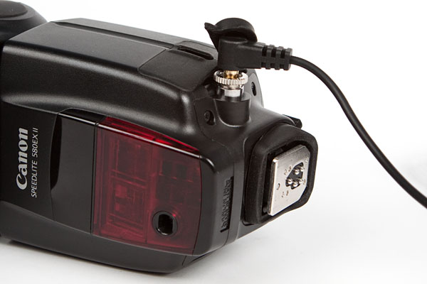 close-up of the PC sync connector