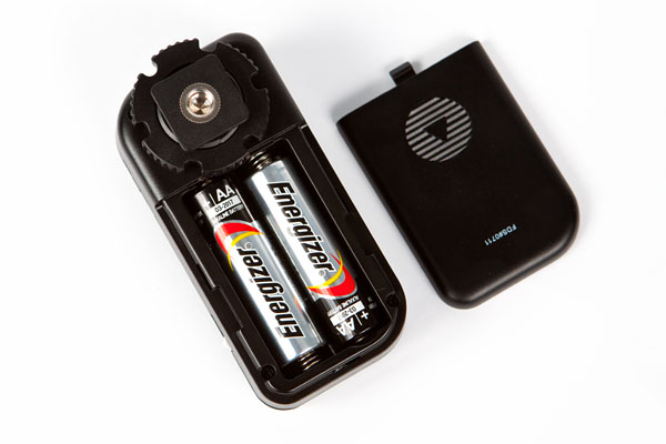Odin receiver takes two AA batteries