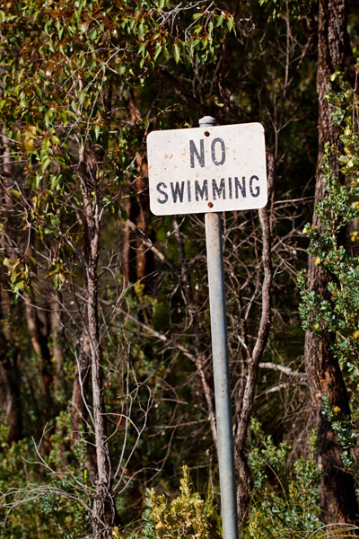 no swimming!