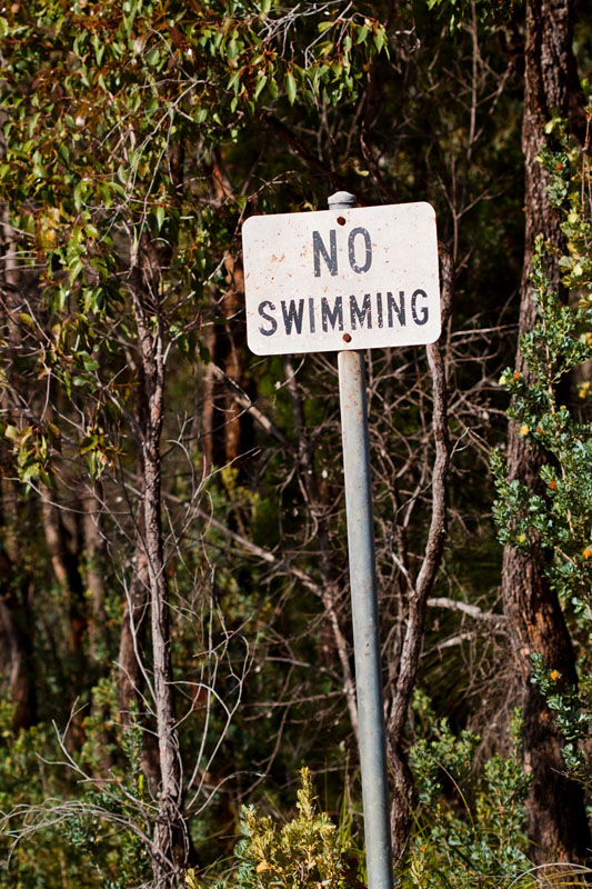 no swimming!