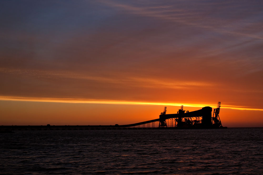 Kwinana Grain Terminal at sunset