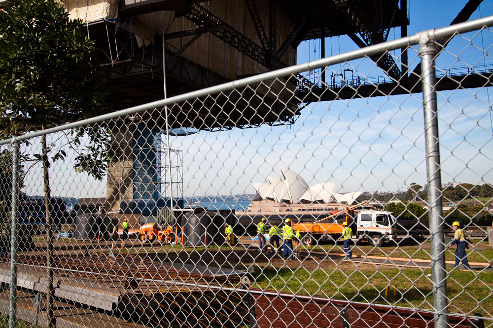 workmen under the bridge