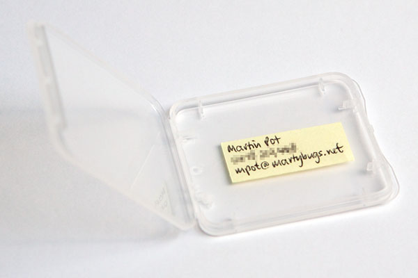 label your compact flash memory card cases
