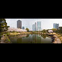 panorama of one of the lakes in the garden